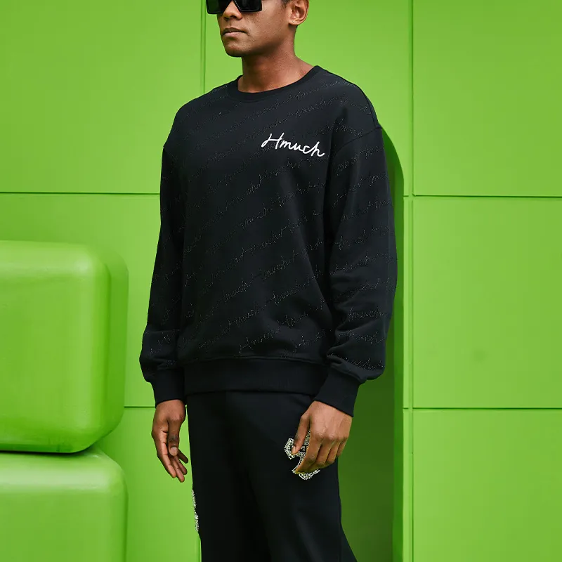 TCH Sweatshirts Unisex Black With Black Logo-4