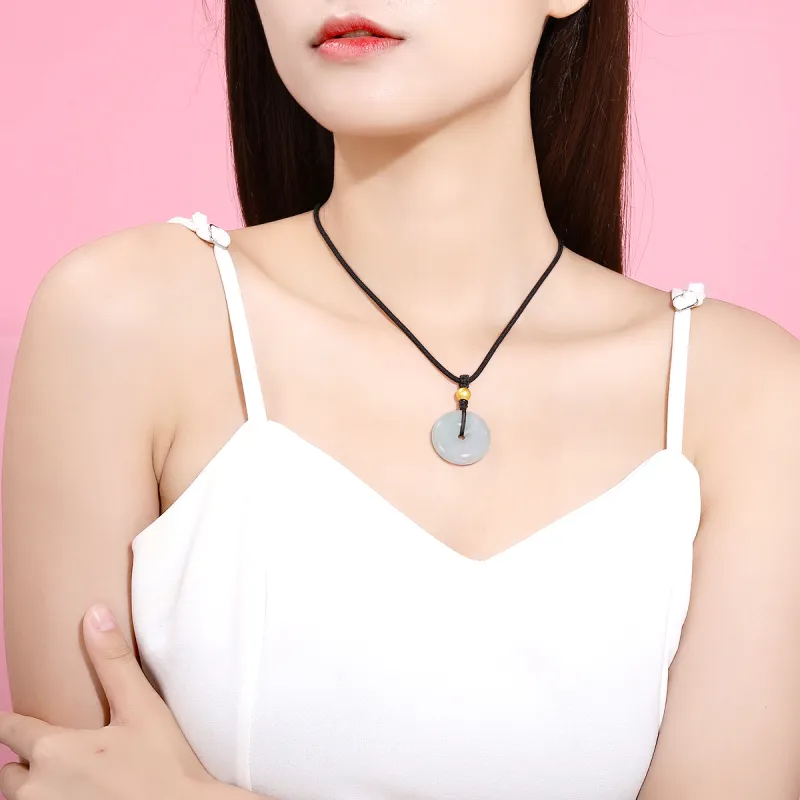 Qing Yi Glutinous Jade Jadeite Pendants Unisex-5