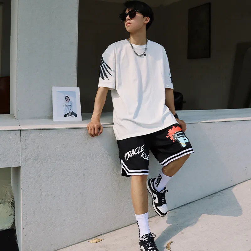 MIRACLE KILL Loose Fit Shorts Unisex Black-4