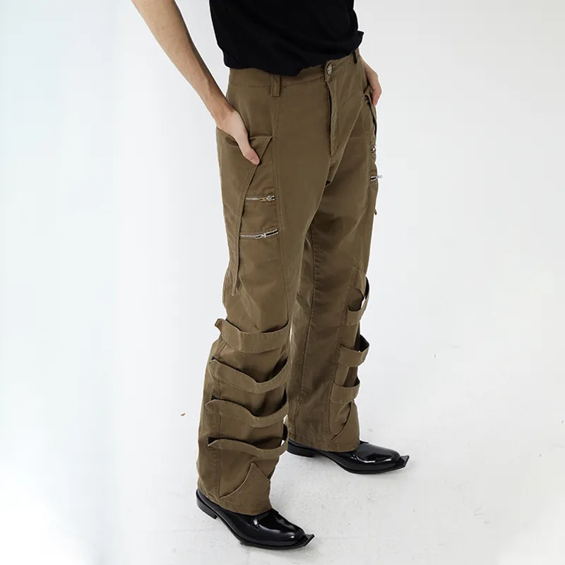 DND4DES Cargo Pants Unisex Khaki-5