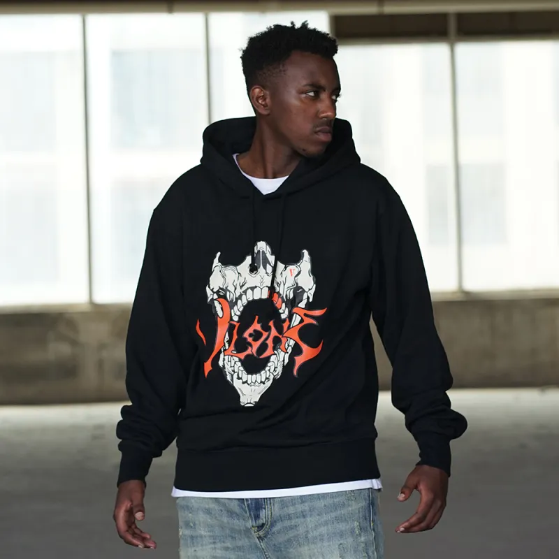 VLONE Skull Series Sweatshirts Unisex Black-3