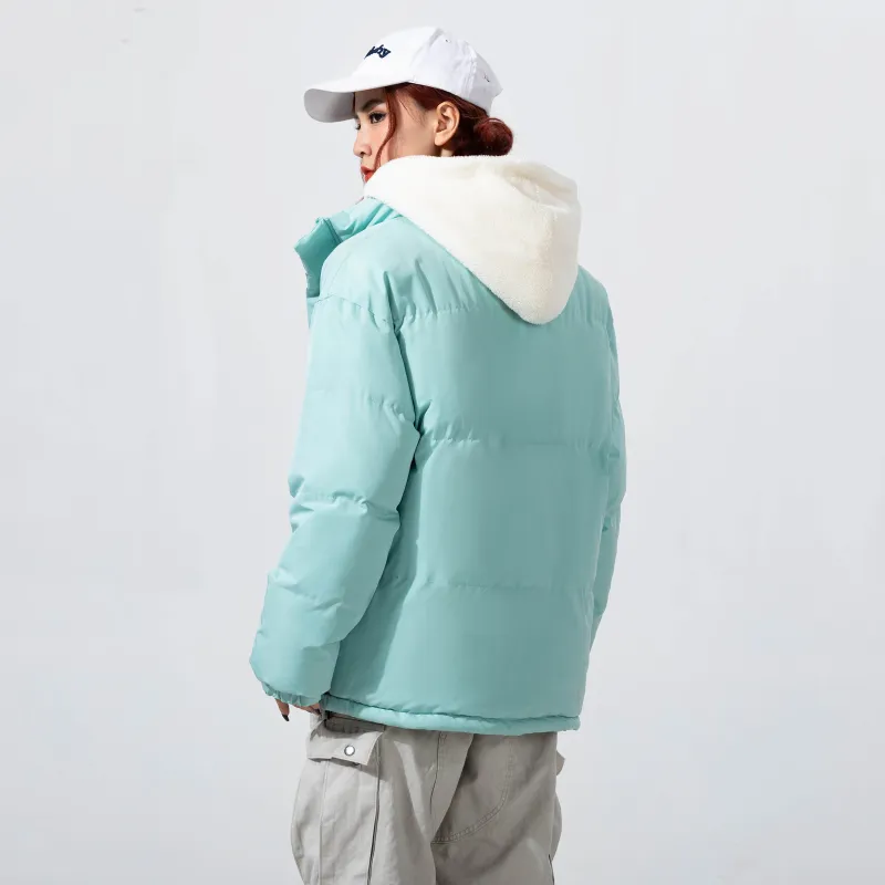 STNW Letter Hooded Loose Fit Thickened And Fleece Lined Puffer Jacket Unisex-28