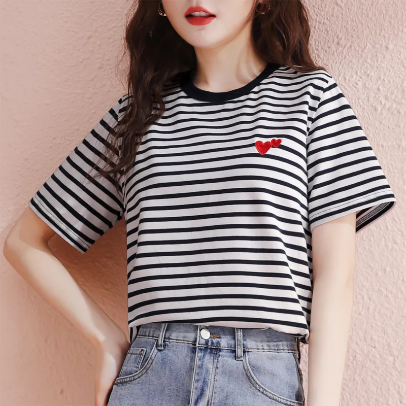 MITUAN T Shirts Women's Stripes-5