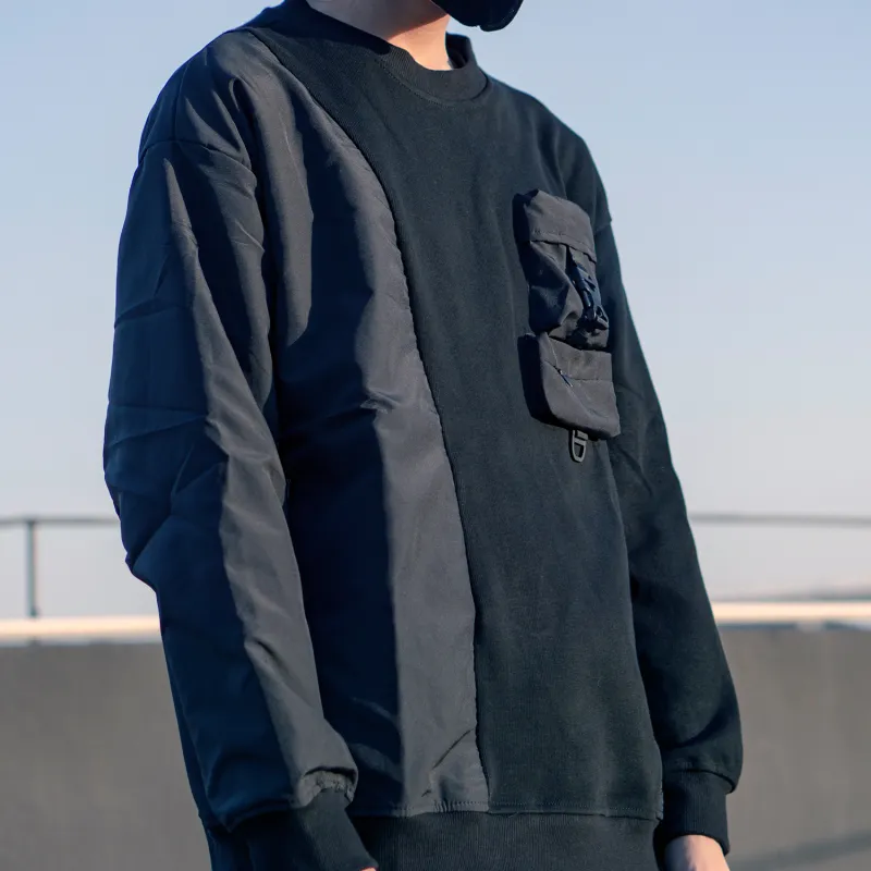 VIP Crew Neck Loose Fit Sweatshirt Men's Black-7