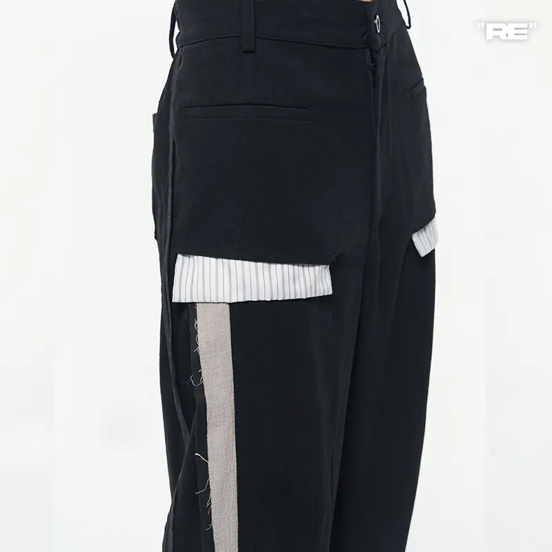 RELABEL Straight Casual Pants Men's Black-5