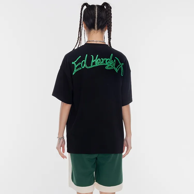ED HARDY X Drop Shoulder Sleeve T-Shirt Unisex Multicolor-4