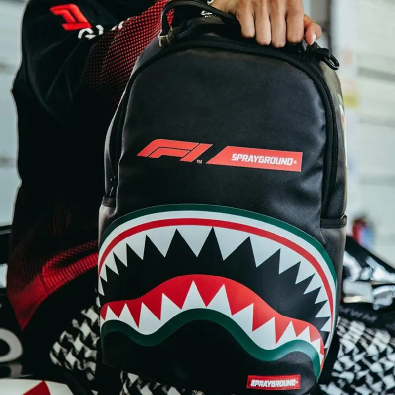 SPRAYGROUND F1 Formula One Collaboration PVC Backpack Tubas Unisex Black-8