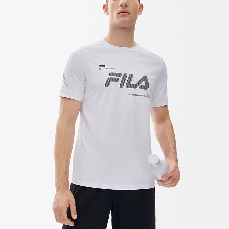 FILA Athletics Set in Sleeve T Shirt Men's Jade White-3
