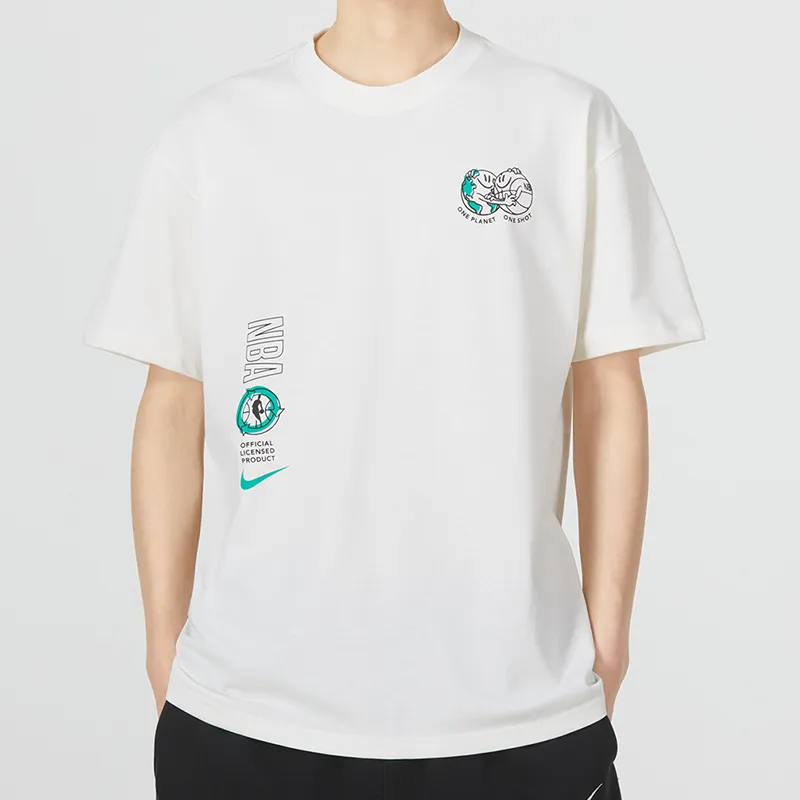 Nike Drop Shoulder Sleeve T Shirt Men's White-2