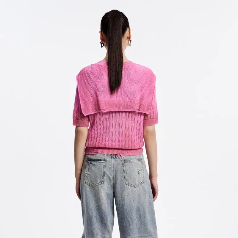 UOOYAA T Shirts Women's Pink-2