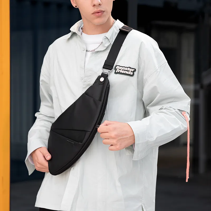MARK RYDEN Terylene One Shoulder Crossbody Bag, Sling Bag Regular Men's Elegant Black, Trendy Gray-4
