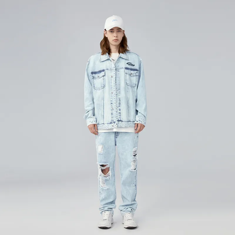 Guuka Denim Jacket Men's Light Blue-2
