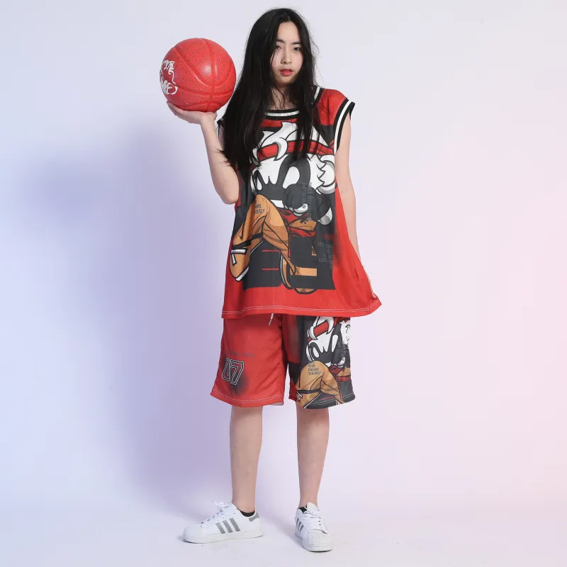 FireMonkey Basketball Jerseys Unisex Red-2