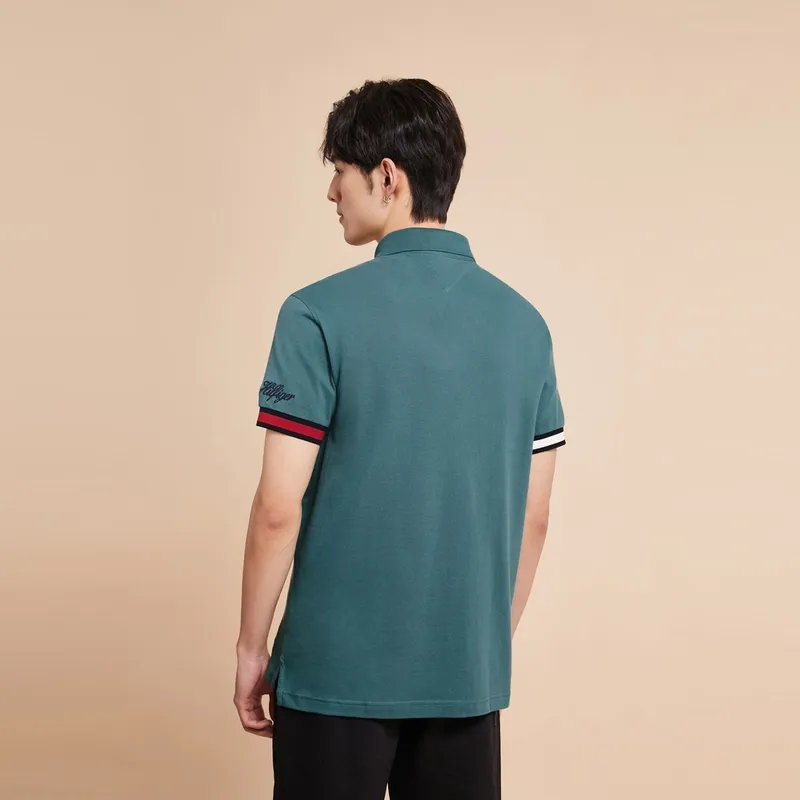 Tommy Hilfiger Polo Shirt Men's Lake Turquoise-2