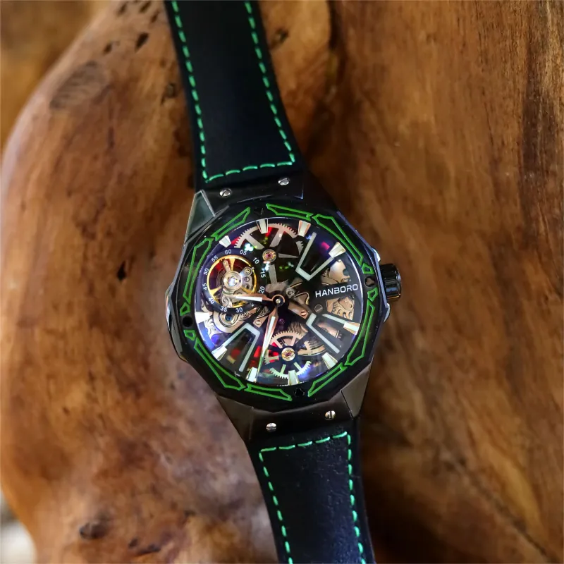 HANBORO World Of Warcraft Collection Mechanical Movement Watch Men's Watches Black Dial HBR918-HH-2