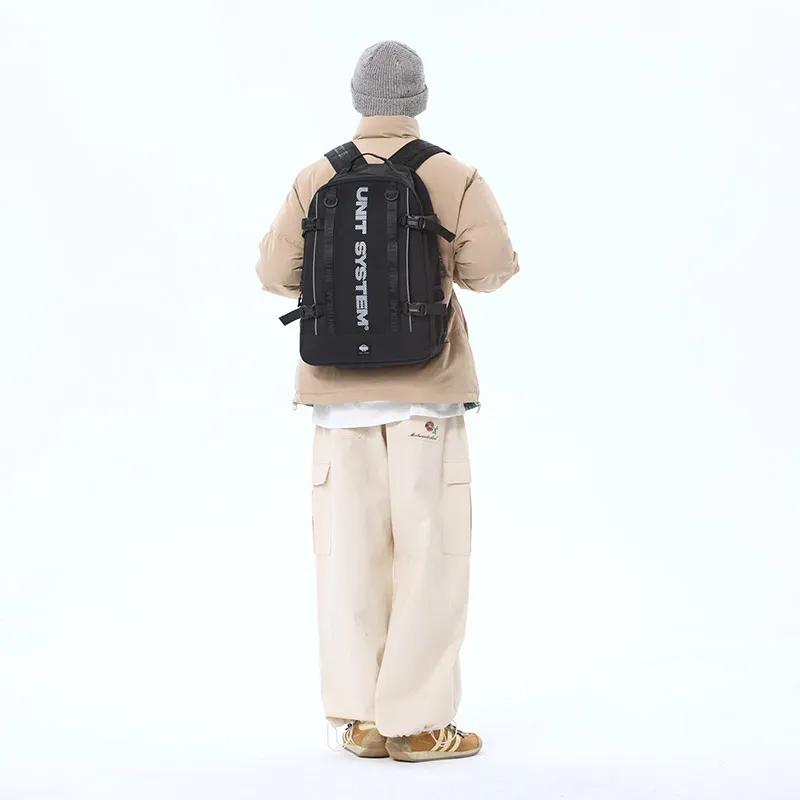 MostwantedLab Polyester Backpack Large Size Unisex Black/Ecru-4