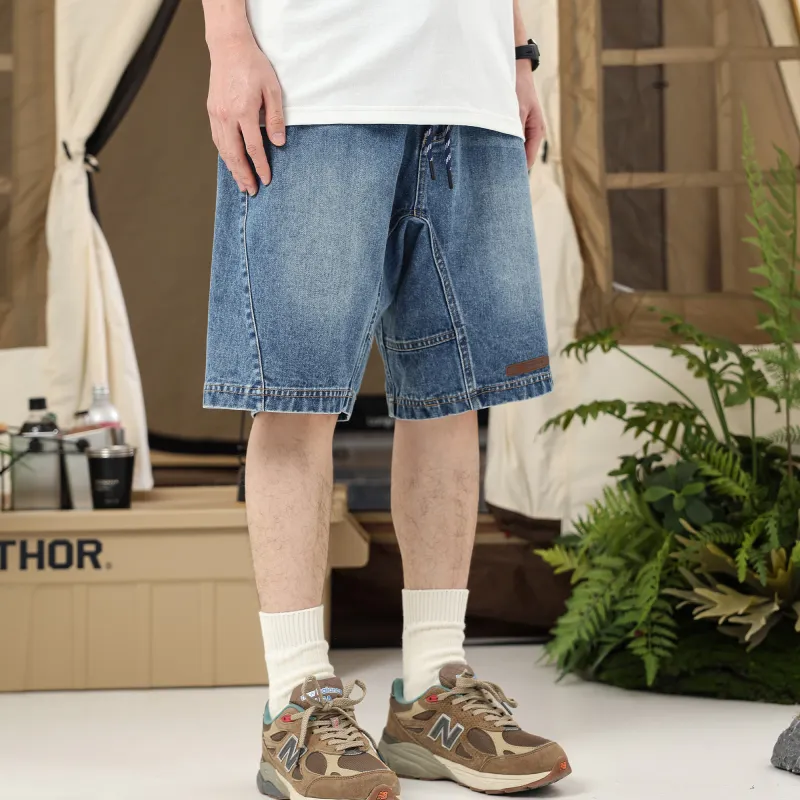 KXLFCHN Denim Shorts Unisex Denim Blue-3