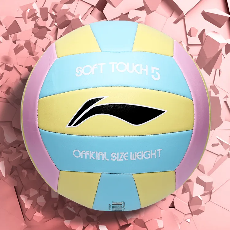 LiNing PVC Size 5 Volleyball Unisex Pink Blue Yellow-5