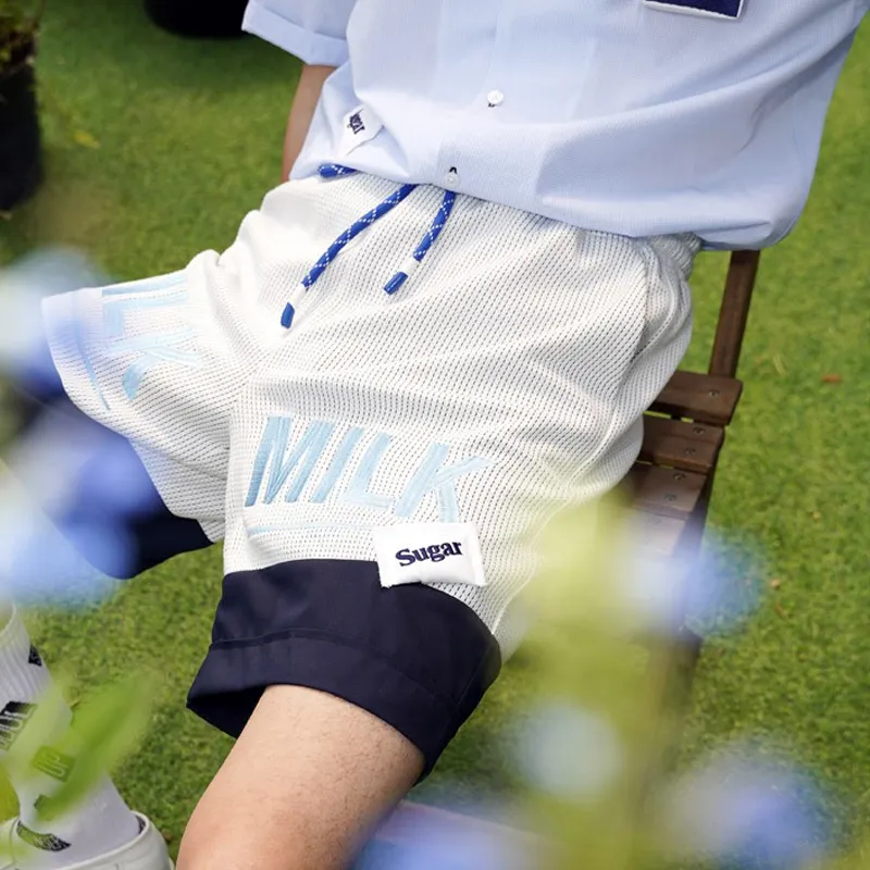 VALLEYOUTH Shorts Unisex Blue White-4