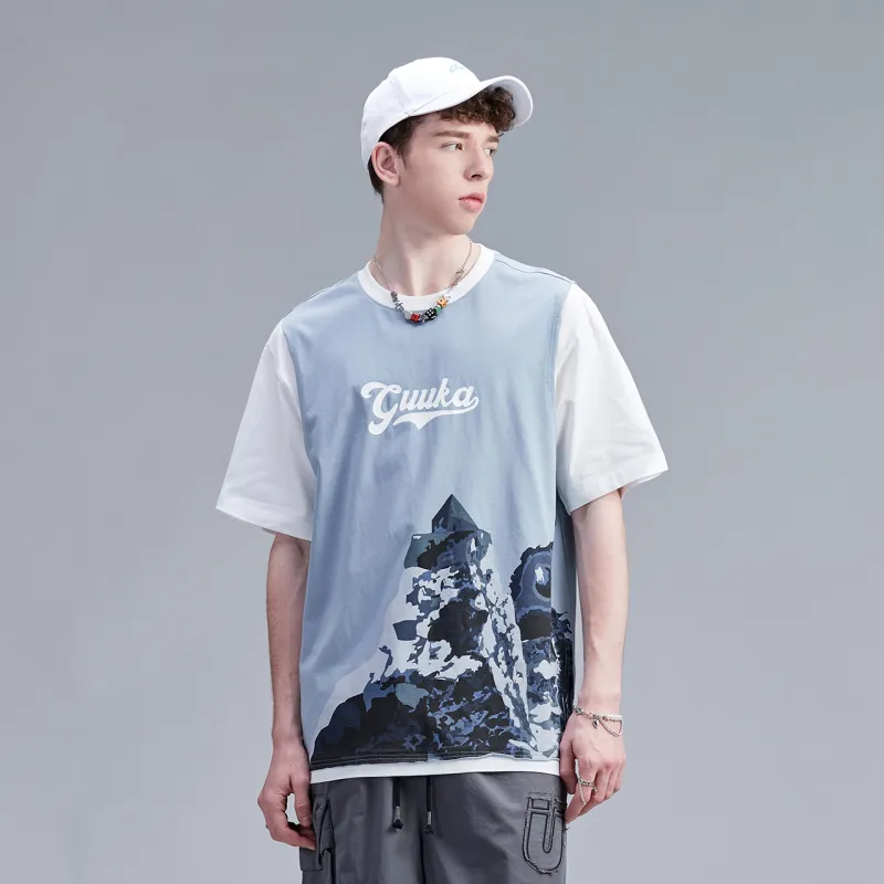 Guuka T Shirts Men Sky Blue-4