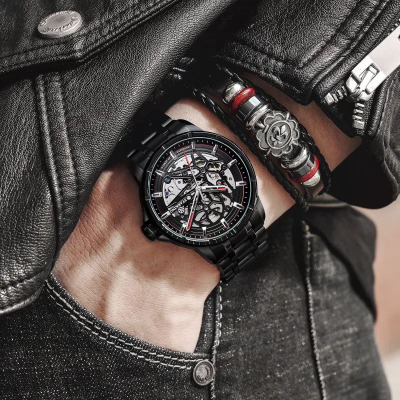 STARKING Automatic Mechanical Movement Watch Men's Watches Blue Dial-3