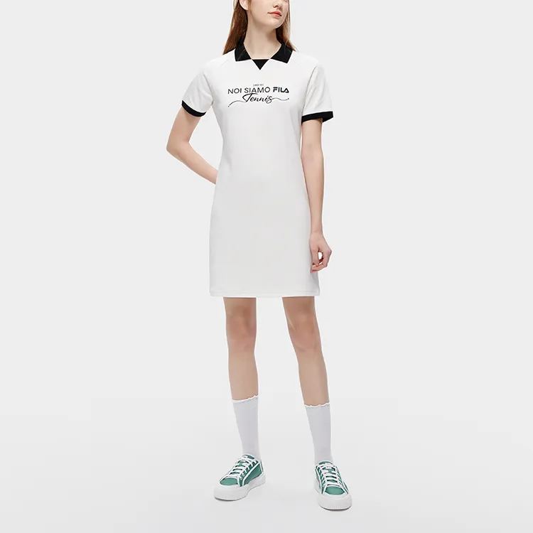 FILA FUSION Short Sleeved Dresses Women's Cloud White-2