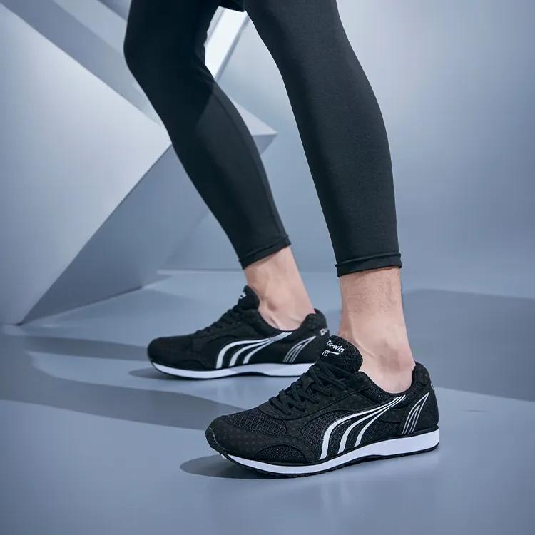DO WIN Cushioned Slip Resistant Abrasion Resistant Breathable Low Top Running Shoes Unisex Black-6