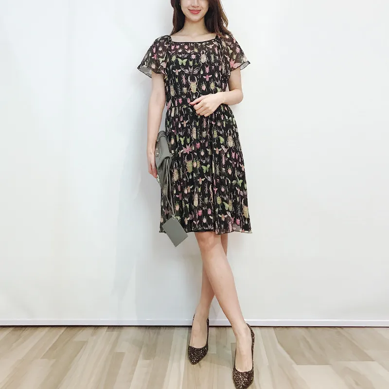 RED VALENTINO Short Sleeved Dresses Women's Black-1