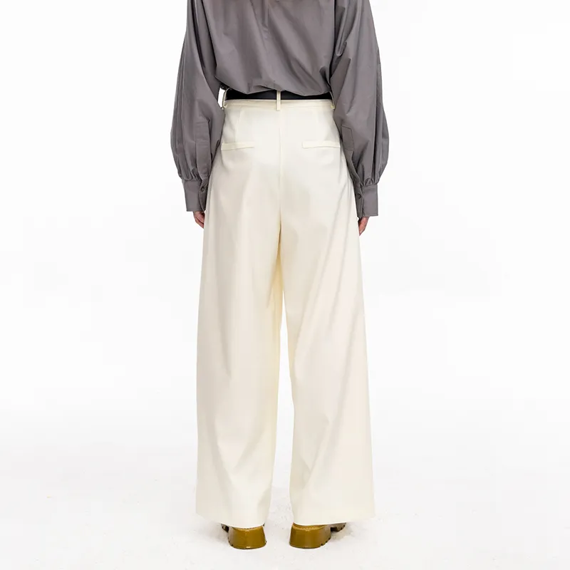 Cubic Casual Pants Women's Beige-3