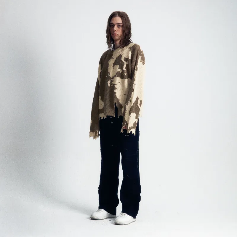 Createexploreexpandconquer Distressed-finish Sweater-4