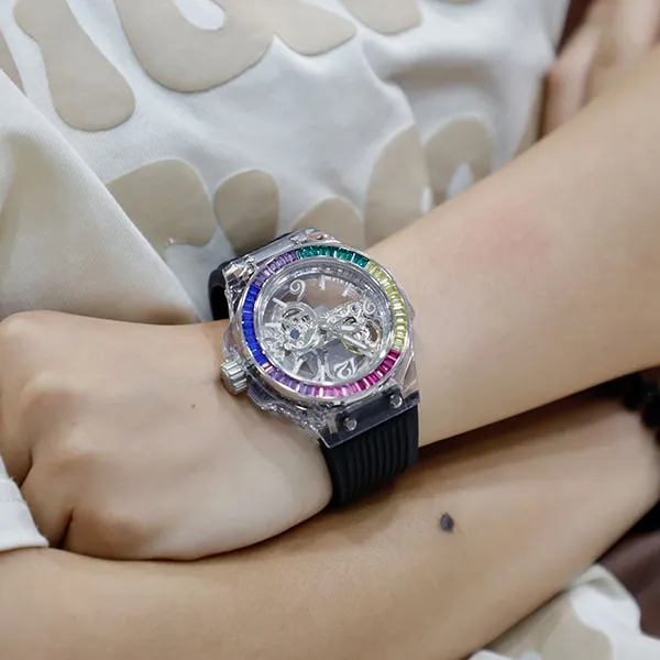 HANBORO Colorful Series Automatic Mechanical Movement Watch Women's Watch Cut Out Dial HBR986 HC-3