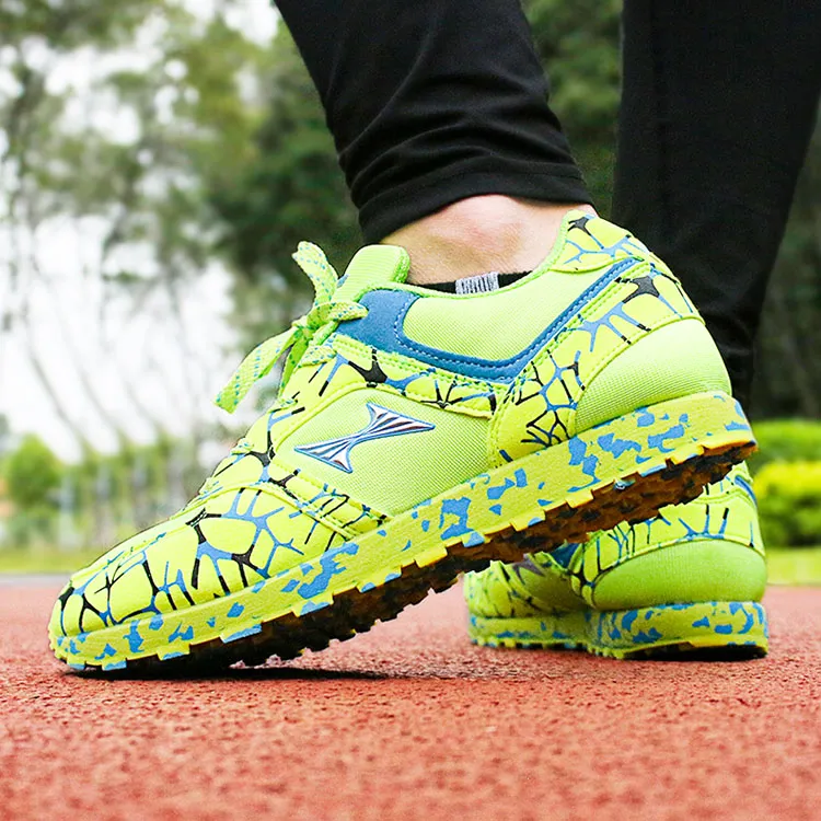 HEALTH 699 Cushioning Anti Slip And Wear Resistant Low Top Casual Running Shoes Unisex Neon Green Light Blue-5