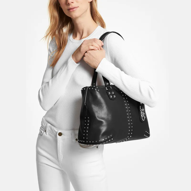 MICHAEL KORS Astor Cow Leather Tote Bag, Shopping Bag, Handbag, Shoulder Bag Tubas Women's Black-2