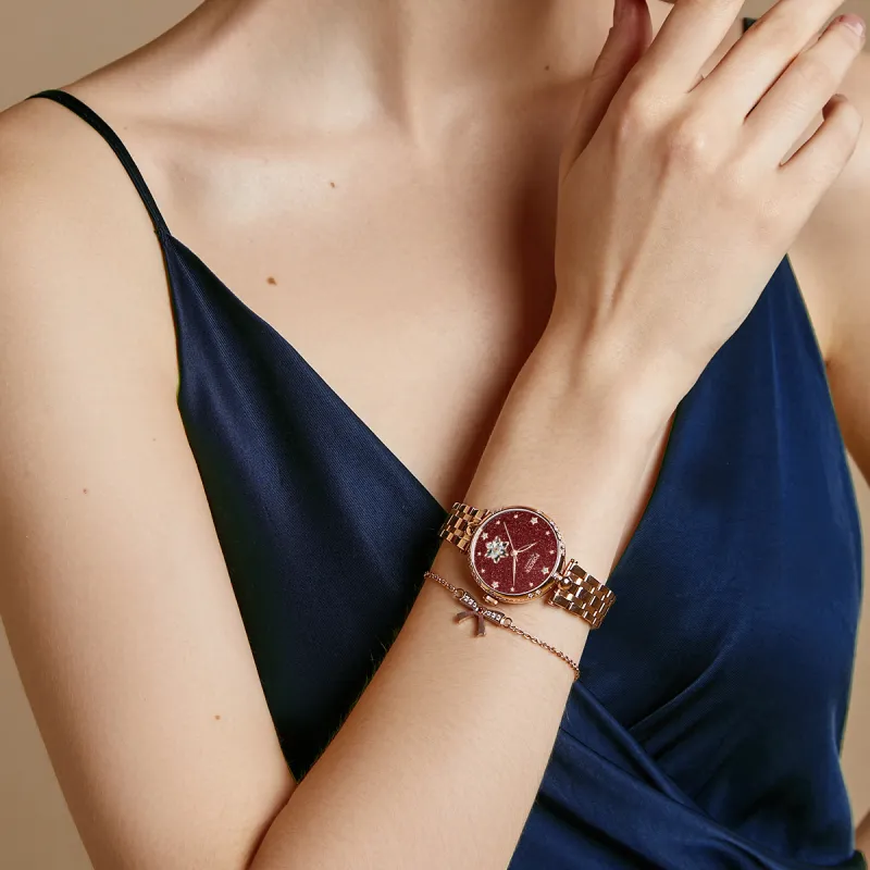 POSCER Heartfelt Collection Automatic Mechanical Movement Watch Women's Watch Red Watch Dial 51025L.RRE-3