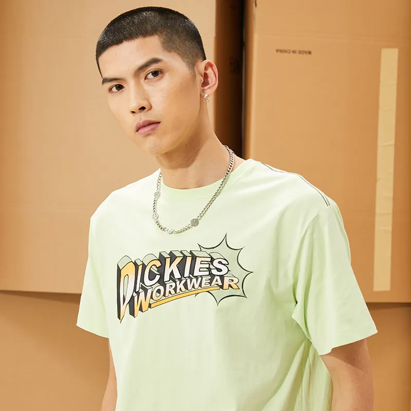 Dickies SS22 T Shirt Unisex Light Yellow Green-5