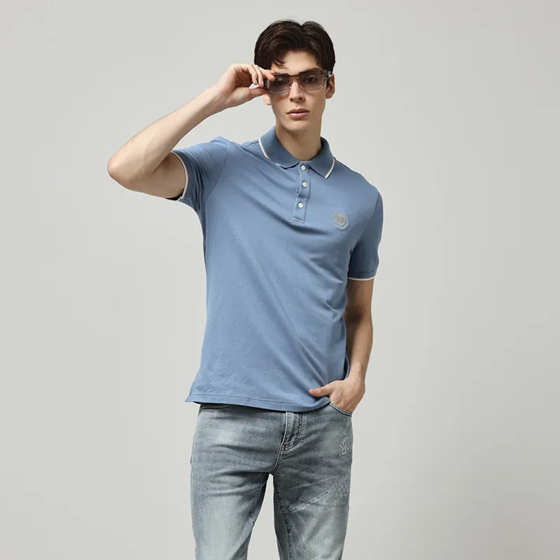 RARE Polo Shirt Short-Sleeved T-Shirts Men's Blue-2