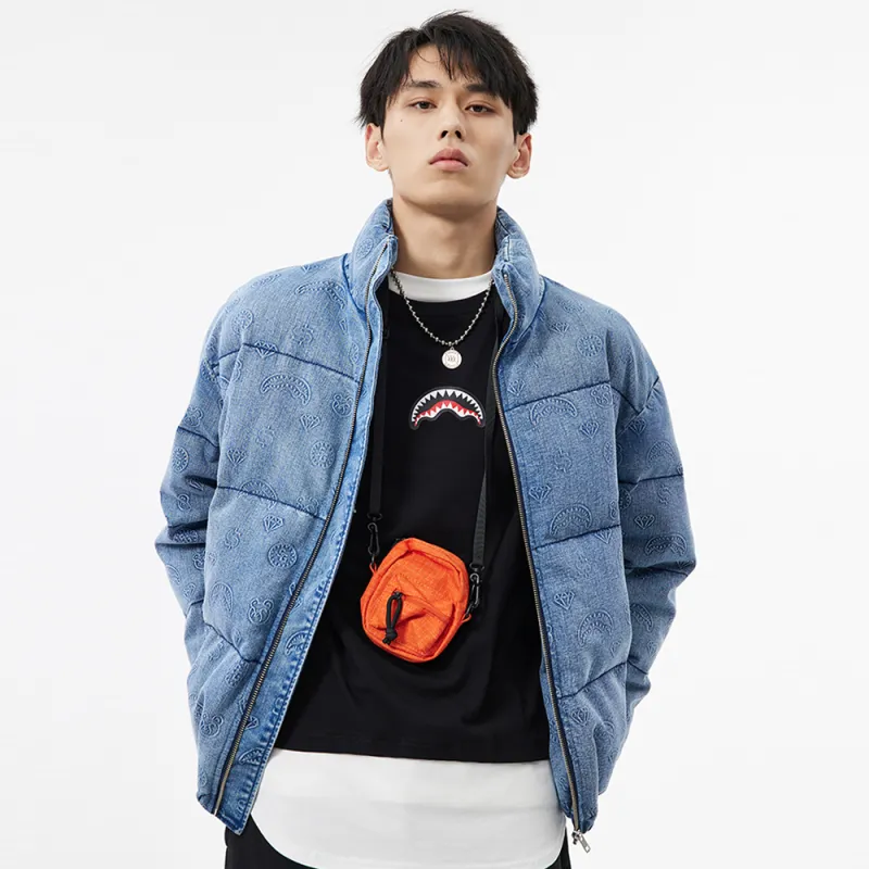 SPRAYGROUND Down Jacket Unisex Denim Blue-4