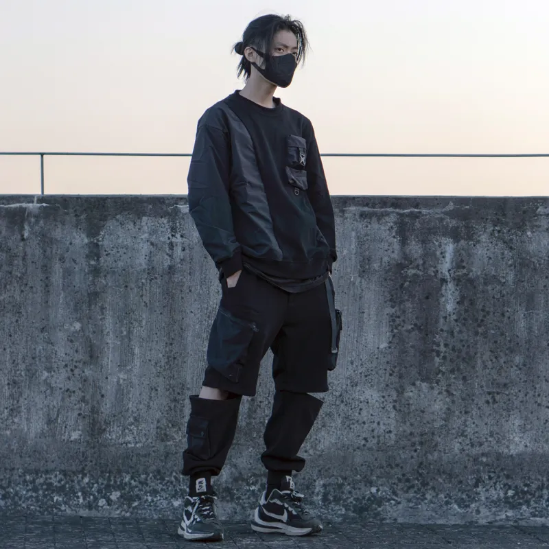 VIP Crew Neck Loose Fit Sweatshirt Men's Black-4