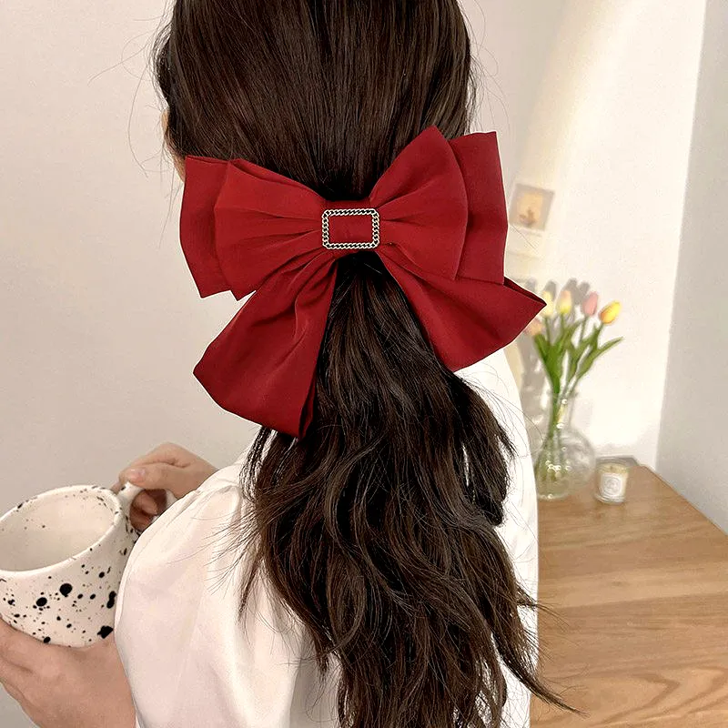 SENDME Hair Clips Women's Red Bowknot Hair Clip-1