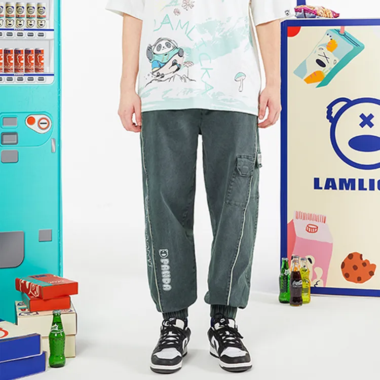 LAMLICKA Casual Pants Unisex Green-4