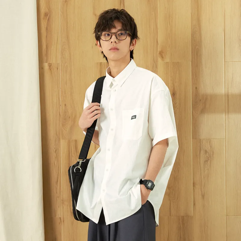 TIKIMOMOKA Solid Color Shirt Summer Unisex-5