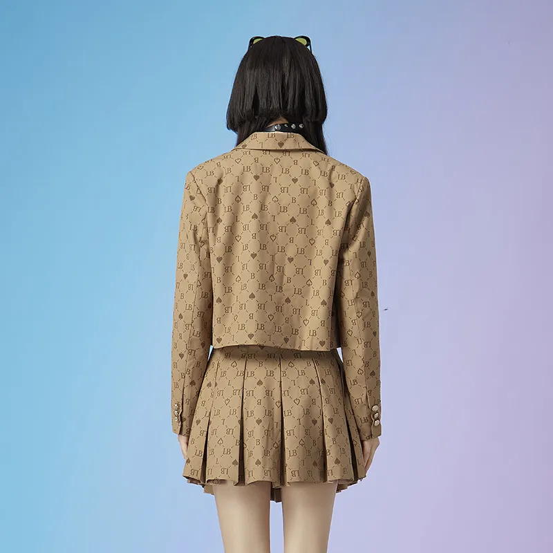 LALABOBO Cropped Coats Women's Brown-2