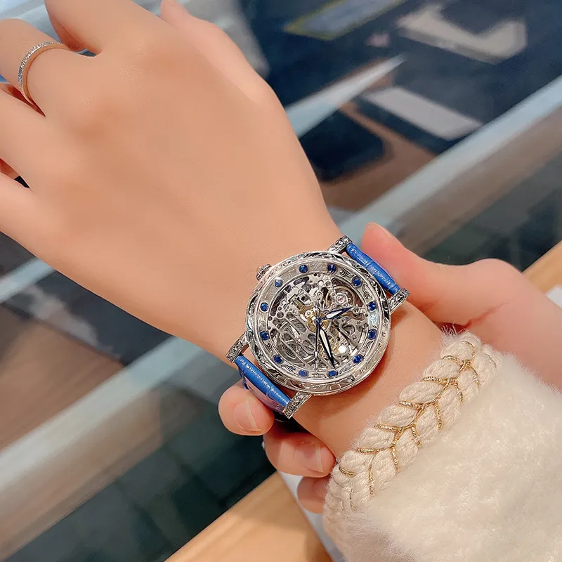 VRQ Faith Series Automatic Mechanical Movement Watch Women's Watch Cut-Out Dial-2