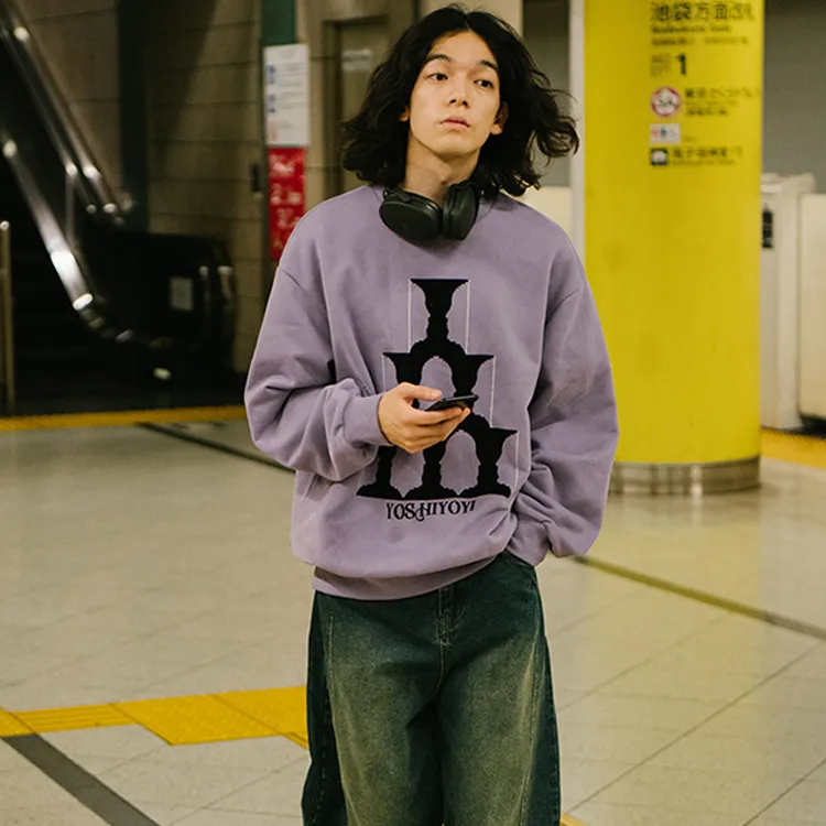 YOSHIYOYI Crew Neck Loose Fit Heavyweight Sweatshirt Unisex-3