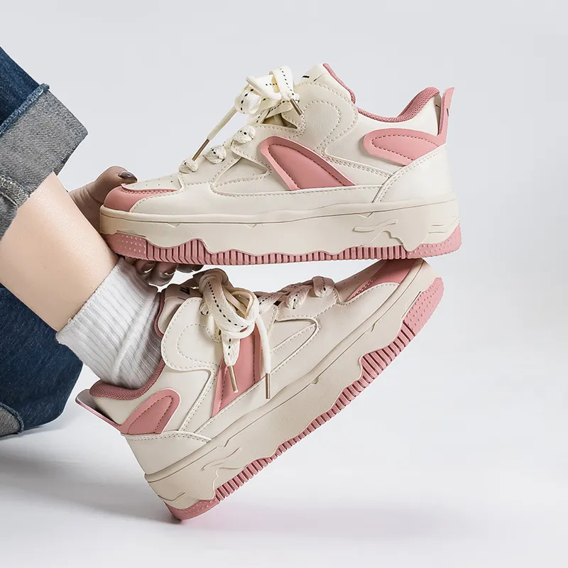 Warrior Skateboard Shoes Women's Beige Pink-7