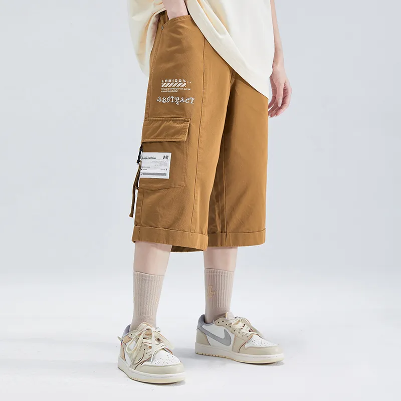 LAMLICKA Straight Casual Pants Unisex Brown-3