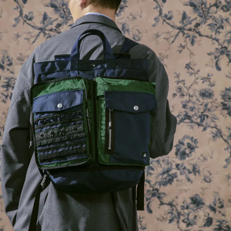 The MAD HATcher Polyamide Handbag Backpack Regular Unisex Navy Blue/Black-13