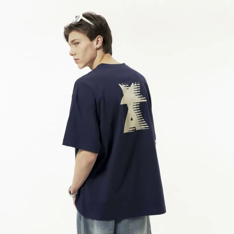 ALL NIGHT DAYS Star Letter Print Unisex T-shirt-3