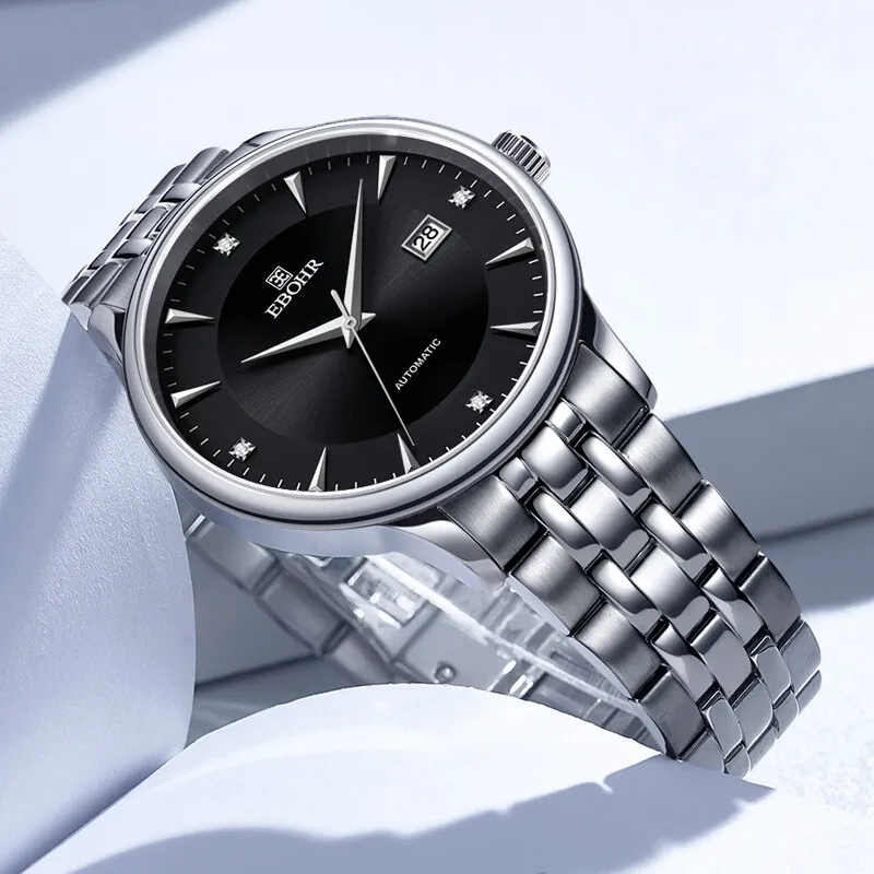 EBOHR EBOHR Master Collection Mechanical Movement Stainless Steel Strap Watch Unisex Black Dial 36480319-3