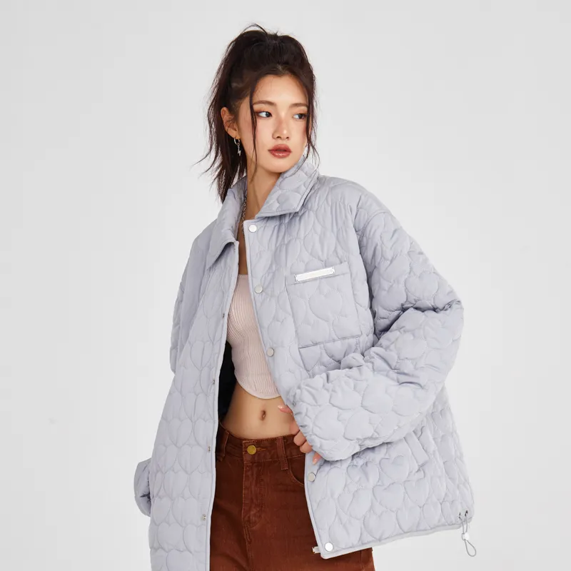 KILLWINNER Letter Stand Collar Loose Fit Thickened Puffer Jacket Unisex-8